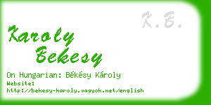 karoly bekesy business card